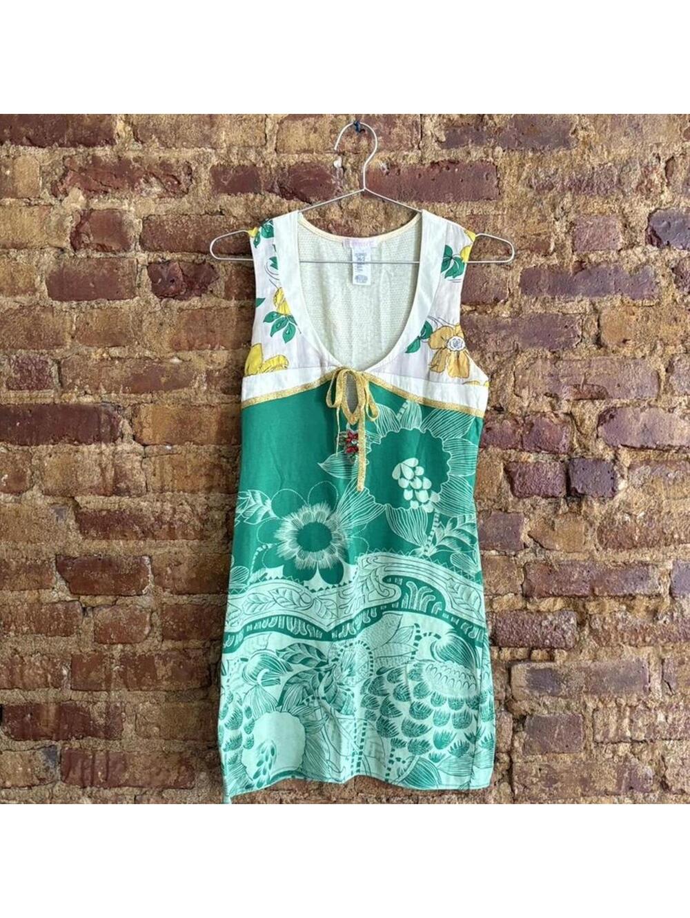 Vintage Custo Barcelona Beaded Floral Mini Dress